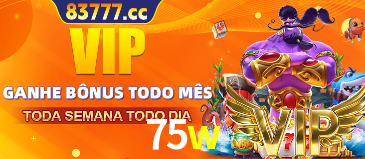 Banner promocional do 75w oferecendo 100% de recompensas adicionais contínuas para quem fizer o login diário (Daily sign-in), com um mascote de coelho.