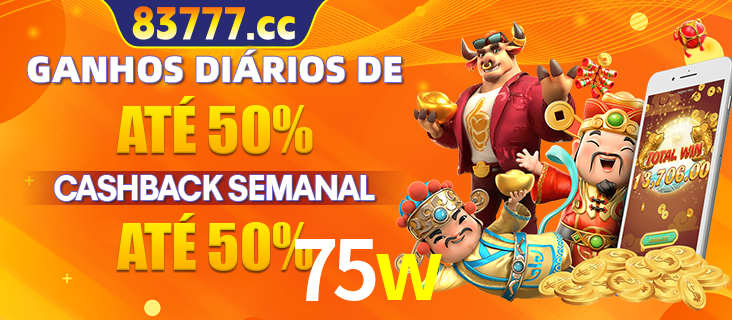 Anúncio de um membro ganhador do cassino 75w que ganhou R$2.193.486,00 jogando o slot PG Fortune Tiger, com os mascotes do jogo comemorando o prêmio.