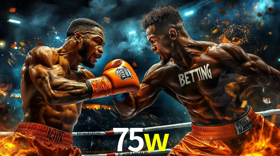 Dois boxeadores em uma luta intensa e explosiva, representando a adrenalina e as oportunidades de apostas em esportes de combate disponíveis na plataforma 75w.